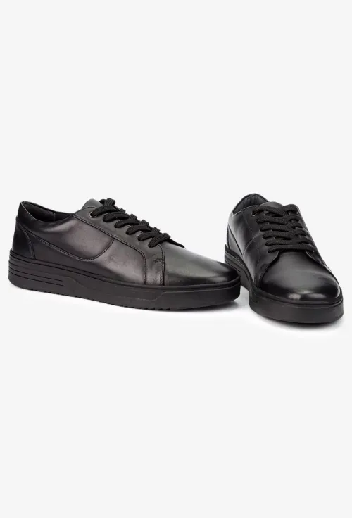Pantofi barbati din piele naturala neagra picture - 5