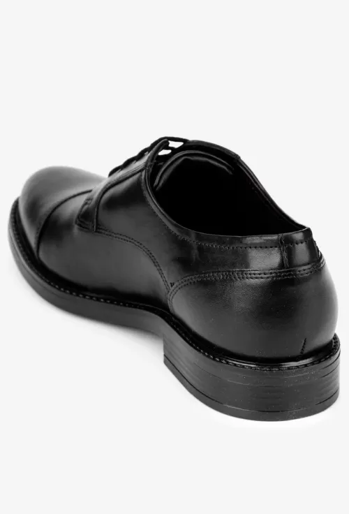 Pantofi barbati din piele naturala neagra cu siret picture - 4