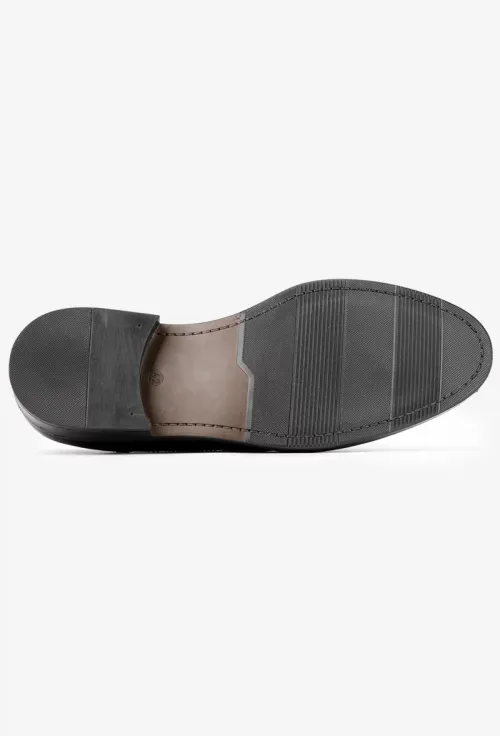 Pantofi barbati din piele naturala neagra cu siret picture - 5