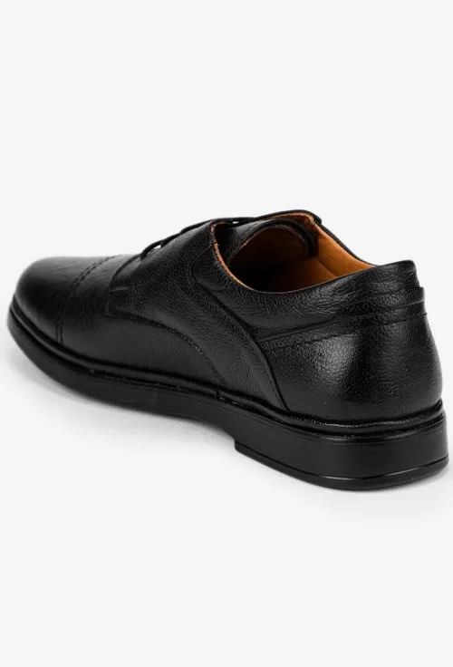 Pantofi barbati negri din piele texturata picture - 4
