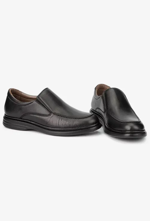 Pantofi barbati NUR confectionati din piele naturala neagra picture - 5