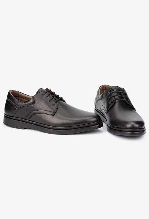 Pantofi barbati NUR din piele naturala neagra picture - 5
