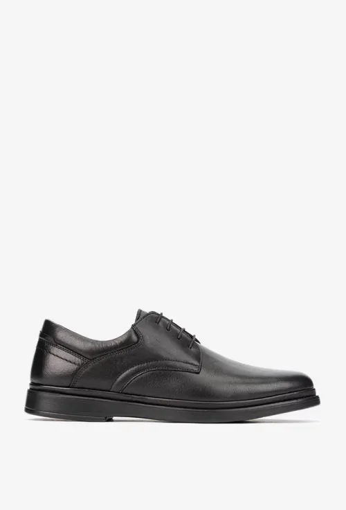 Pantofi barbati NUR din piele naturala neagra picture - 2