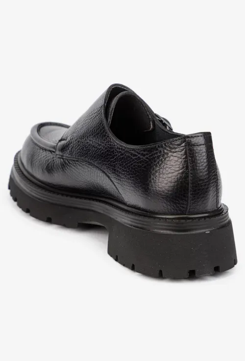 Pantofi barbati NUR din piele texturata neagra picture - 3