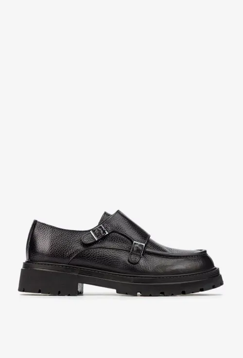 Pantofi barbati NUR din piele texturata neagra picture - 2