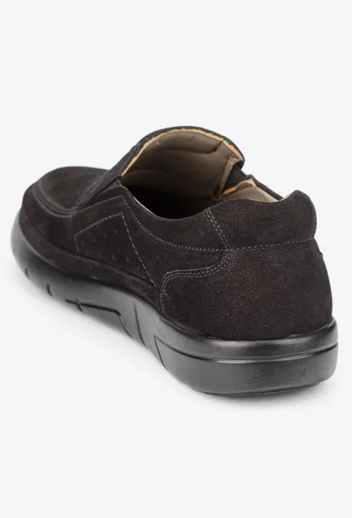 Pantofi barbati NUR negri din piele nabuc picture - 3