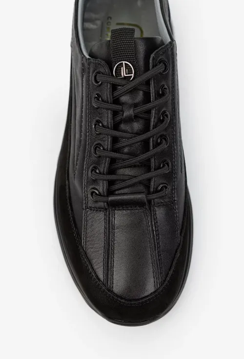 Pantofi barbati NUR negri din piele naturala neagra picture - 6