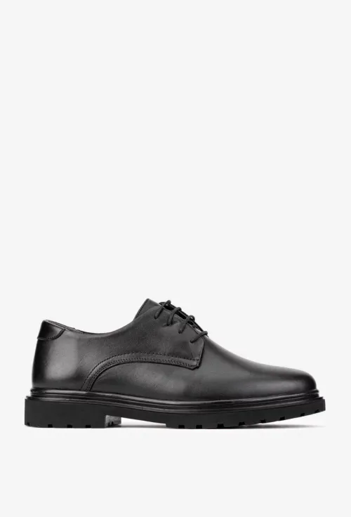Pantofi barbati realizati din piele naturala neagra picture - 3