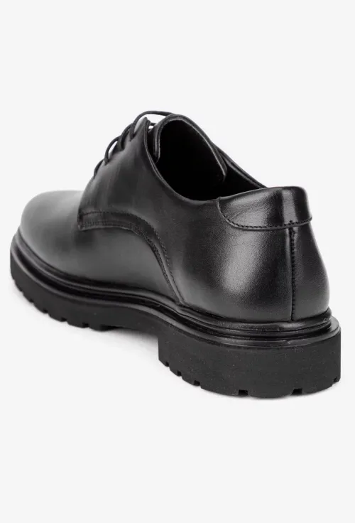 Pantofi barbati realizati din piele naturala neagra picture - 4