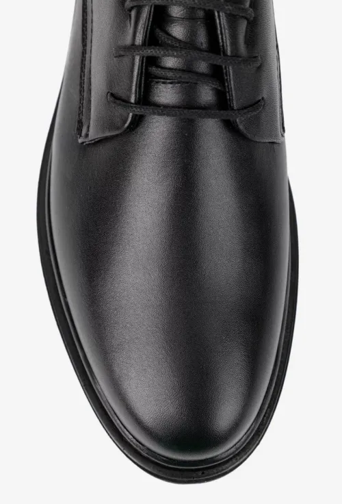 Pantofi barbati realizati din piele naturala neagra picture - 7