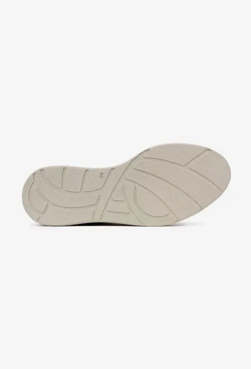 Pantofi dama bej cu auriu din piele naturala cu elastic picture - 5