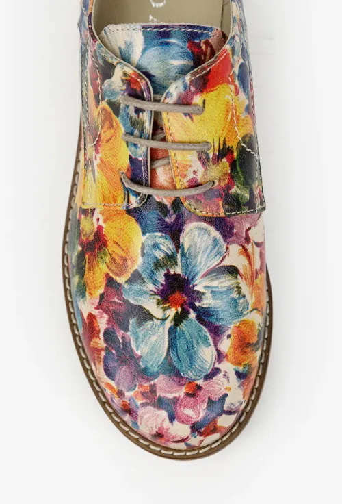 Pantofi dama din piele cu imprimeu floral multicolor picture - 8