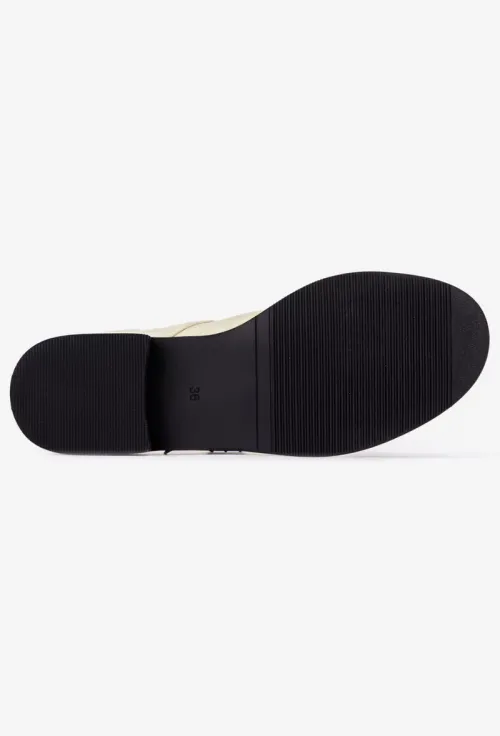 Pantofi dama din piele intoarsa bej cu bareta picture - 5