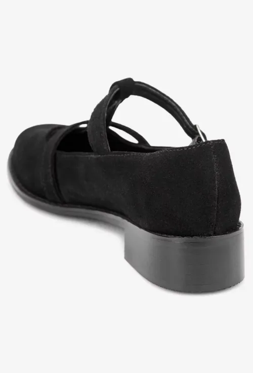 Pantofi dama din piele intoarsa neagra picture - 4