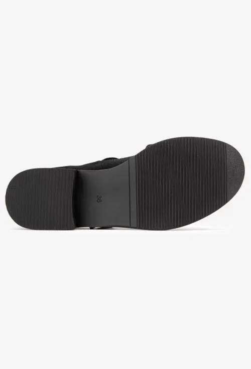 Pantofi dama din piele intoarsa neagra picture - 5