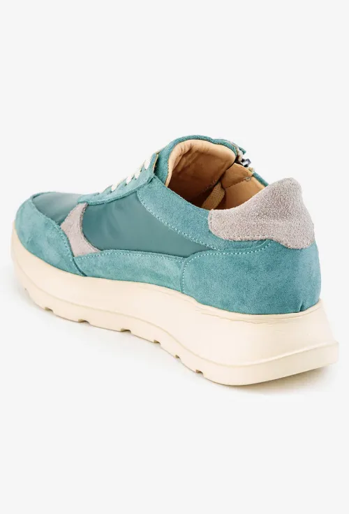 Pantofi dama din piele verde-turcoaz picture - 3