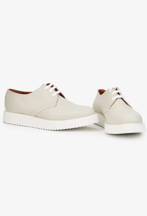 Pantofi dama gri deschis din piele naturala picture - 6