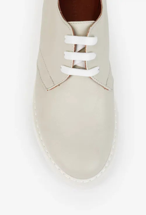 Pantofi dama gri deschis din piele naturala picture - 7