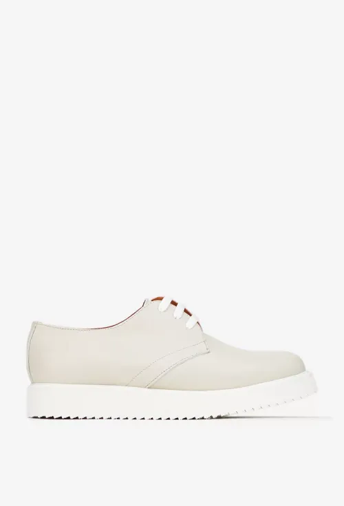 Pantofi dama gri deschis din piele naturala picture - 2