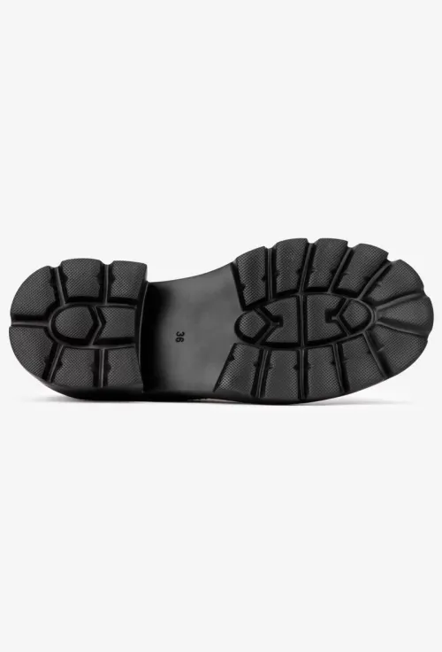 Pantofi dama negri din piele cu model picture - 5