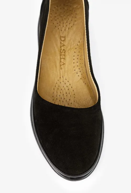 Pantofi dama negri din piele intoarsa picture - 7