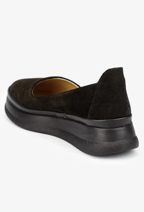 Pantofi dama negri din piele intoarsa picture - 4