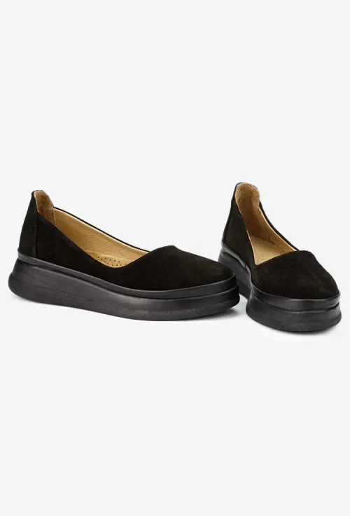 Pantofi dama negri din piele intoarsa picture - 6