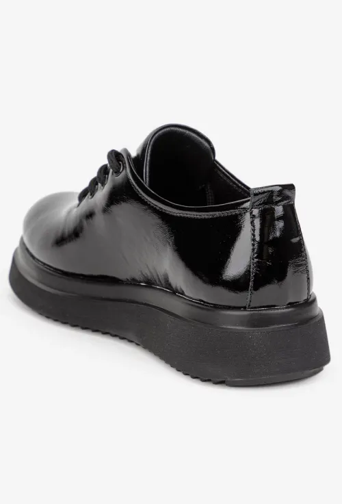 Pantofi dama negri din piele lacuita picture - 5