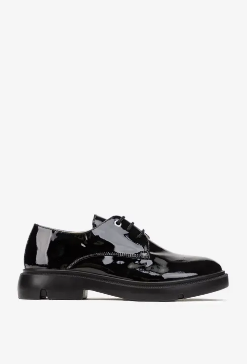 Pantofi dama negri din piele lacuita picture - 4