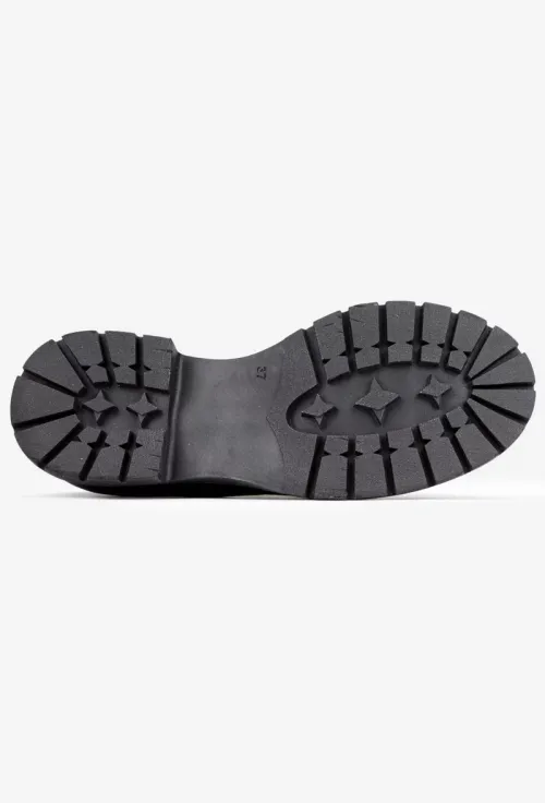 Pantofi dama negri din piele texturata cu toc mic picture - 5