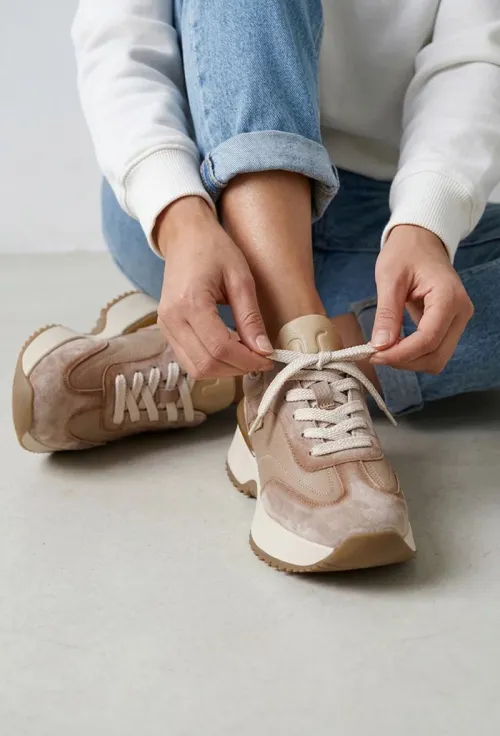 Pantofi dama NUR bej din piele naturala picture - 3