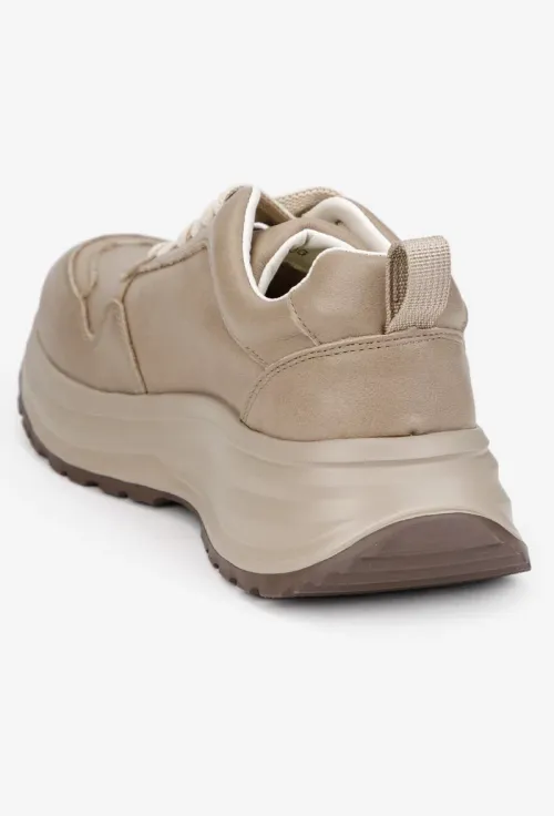 Pantofi dama NUR bej din piele naturala picture - 5