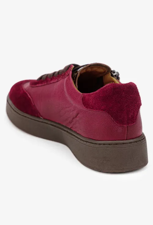 Pantofi dama NUR bordo din piele cu fermoar picture - 4
