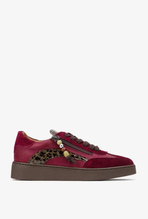 Pantofi dama NUR bordo din piele cu fermoar picture - 3