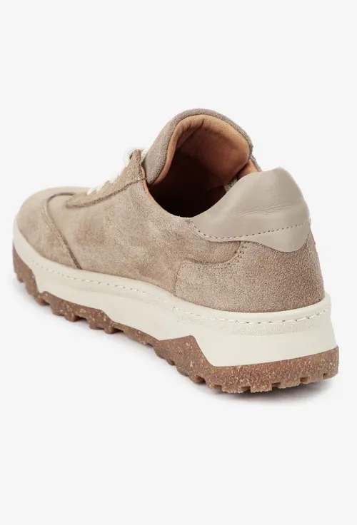 Pantofi dama NUR din piele intoarsa taupe picture - 4