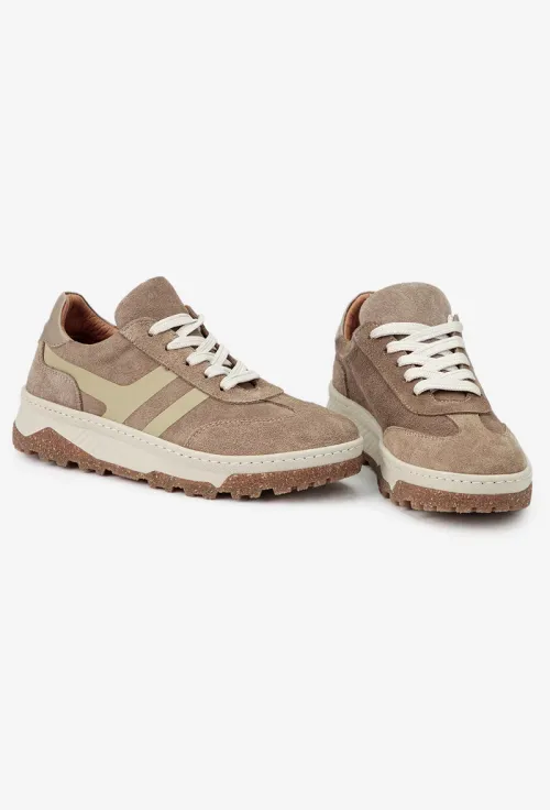 Pantofi dama NUR din piele intoarsa taupe picture - 6