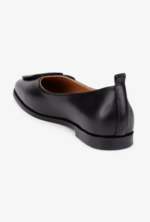 Pantofi dama NUR din piele naturala neagra cu ornament picture - 4