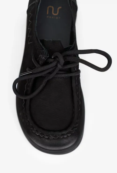 Pantofi dama NUR din piele neagra picture - 7