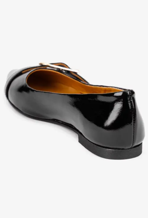 Pantofi dama NUR din piele neagra cu varful ascutit picture - 3