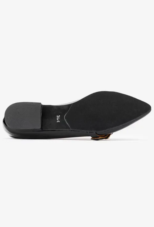 Pantofi dama NUR din piele neagra cu varful ascutit picture - 4