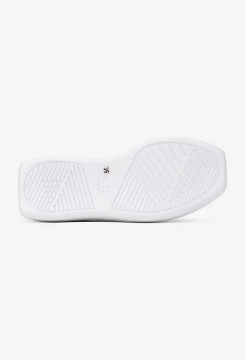 Pantofi dama NUR gri cu alb din material textil si piele texturata picture - 5