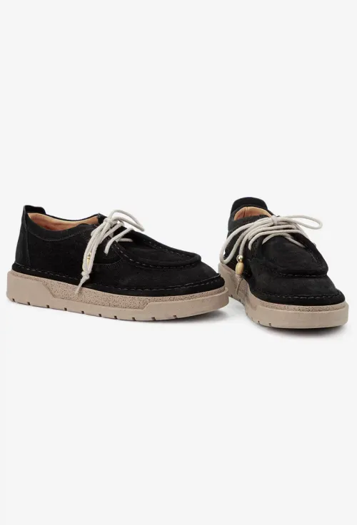 Pantofi dama NUR negri din piele intoarsa picture - 6