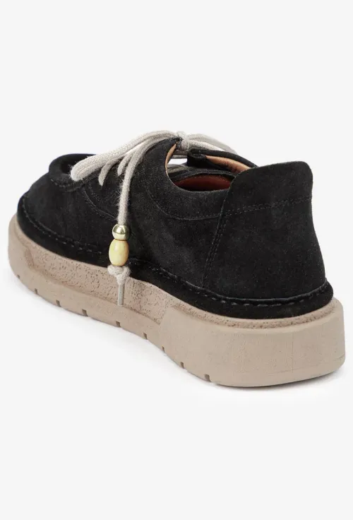 Pantofi dama NUR negri din piele intoarsa picture - 4