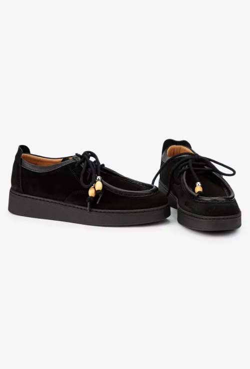 Pantofi dama NUR negri din piele intoarsa picture - 6
