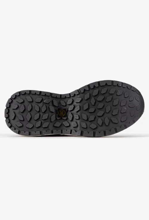 Pantofi dama NUR negri din piele intoarsa si material textil picture - 7