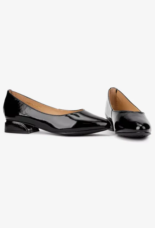 Pantofi dama NUR negri din piele lacuita picture - 7