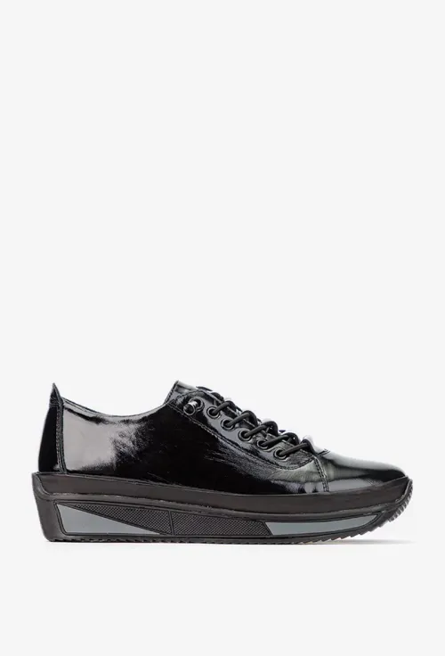 Pantofi dama NUR negri din piele lacuita picture - 4