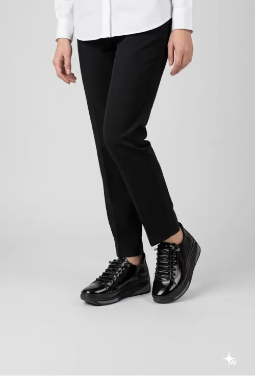 Pantofi dama NUR negri din piele lacuita picture - 3