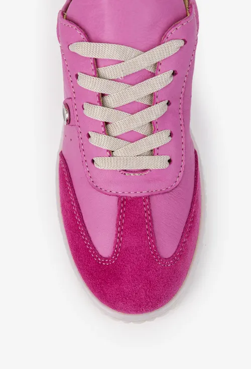 Pantofi dama NUR roz cu fuchsia din piele picture - 9