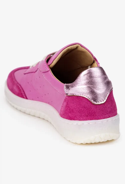 Pantofi dama NUR roz cu fuchsia din piele picture - 6